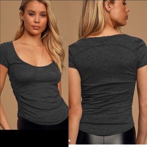 NWT Free People Sonnet T-shirt Washed Black XS